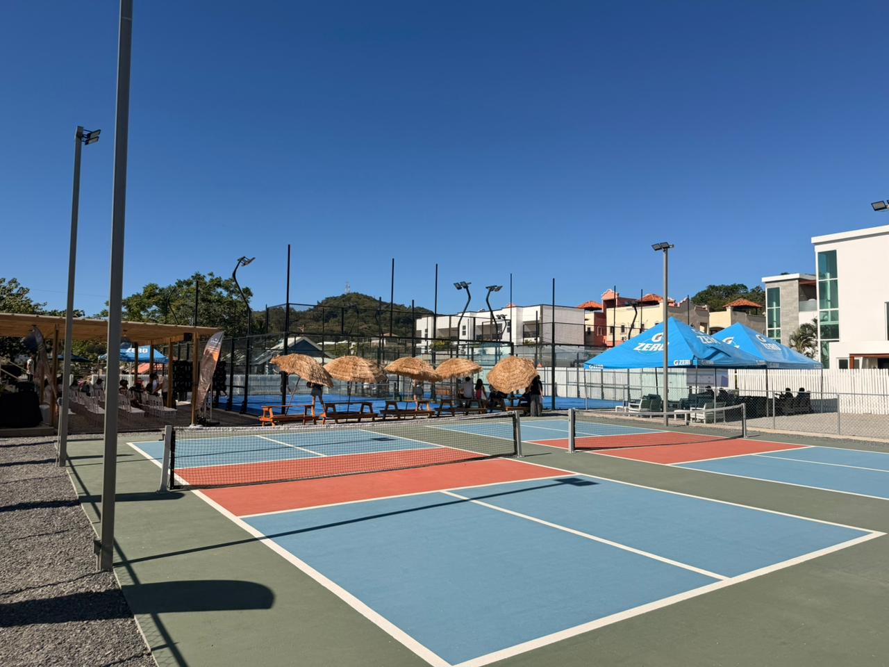 Pickleball courts with lights near West Bay Roatan
