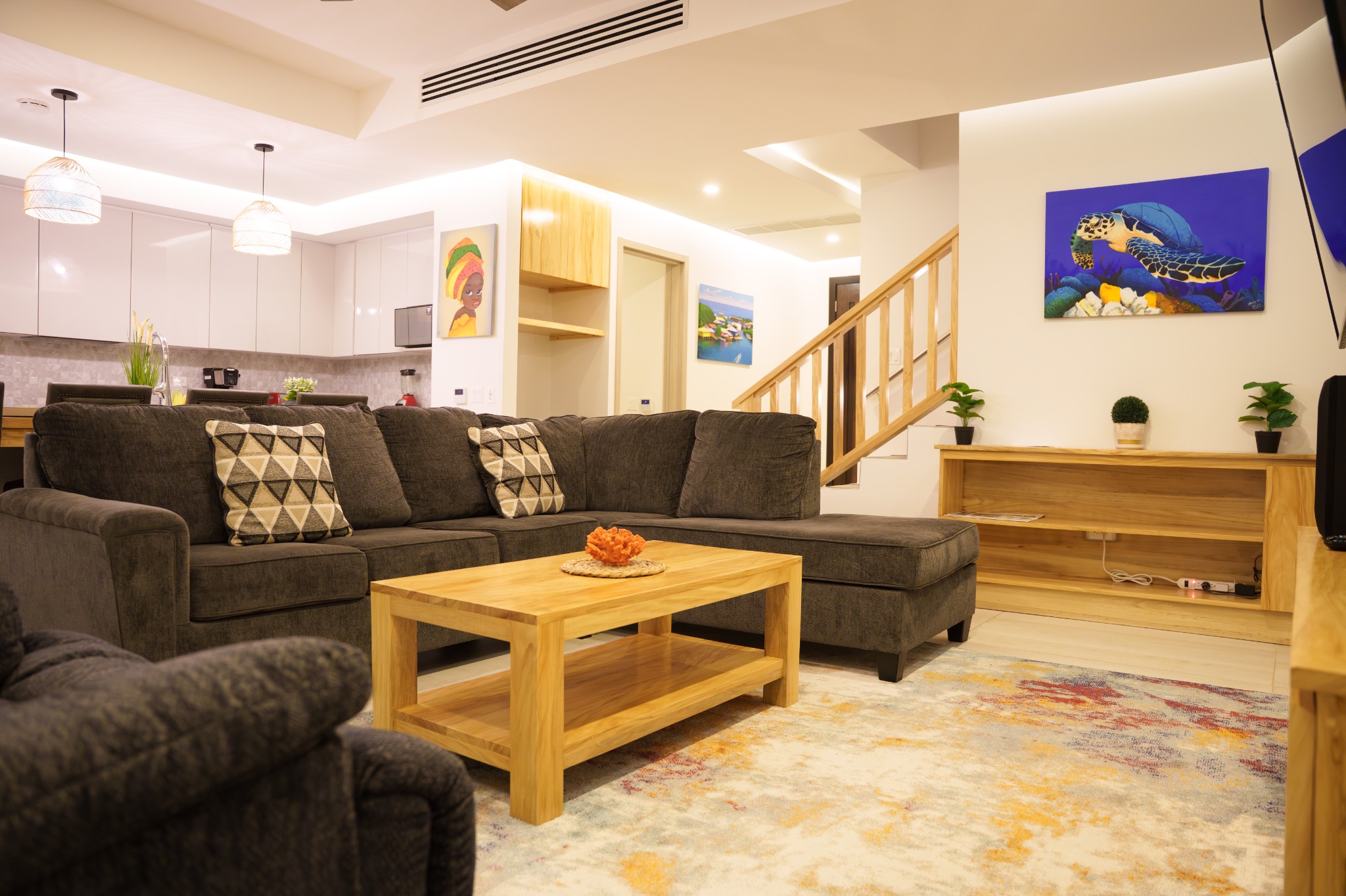 Family living and play space at Sea Turtle Villa